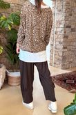 Made in Italy Knox Leopard Fine Knit & Vest Top Soft Tan